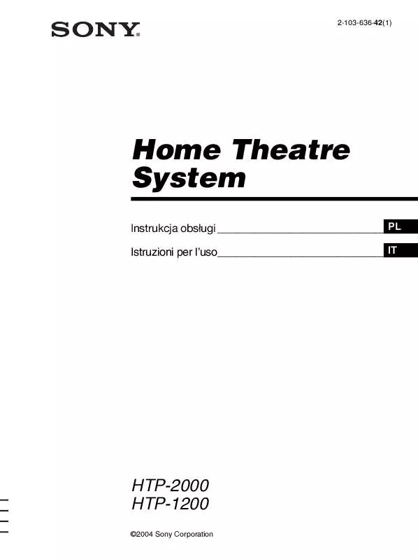 Mode d'emploi SONY HTP-1200