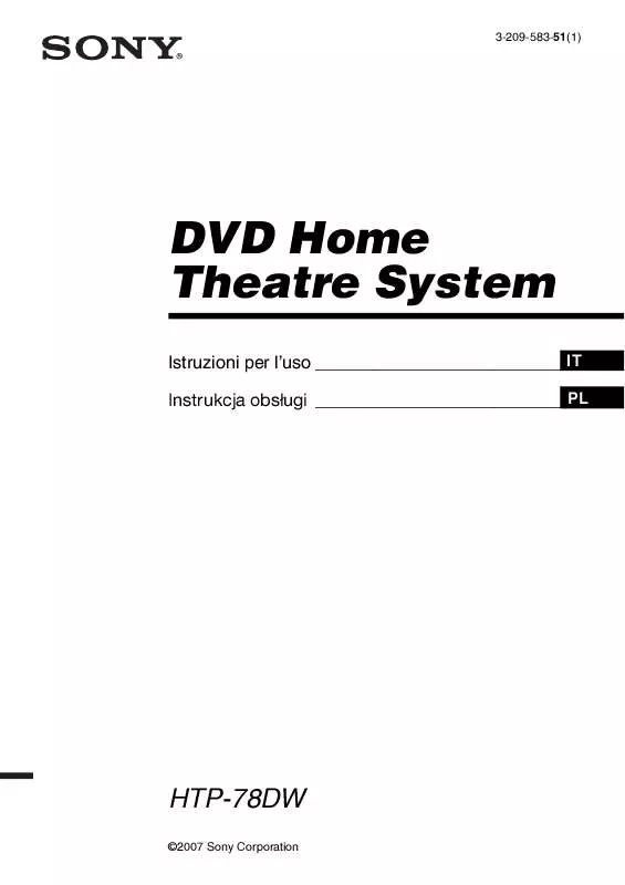 Mode d'emploi SONY HTP-78DW