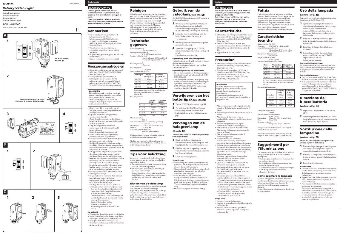 Mode d'emploi SONY HVL-20DW2