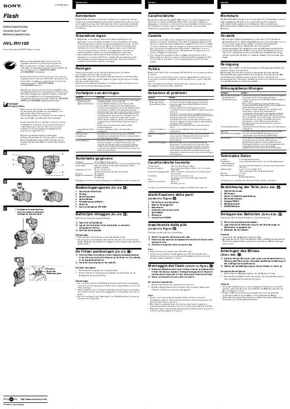 Mode d'emploi SONY HVL-FH1100