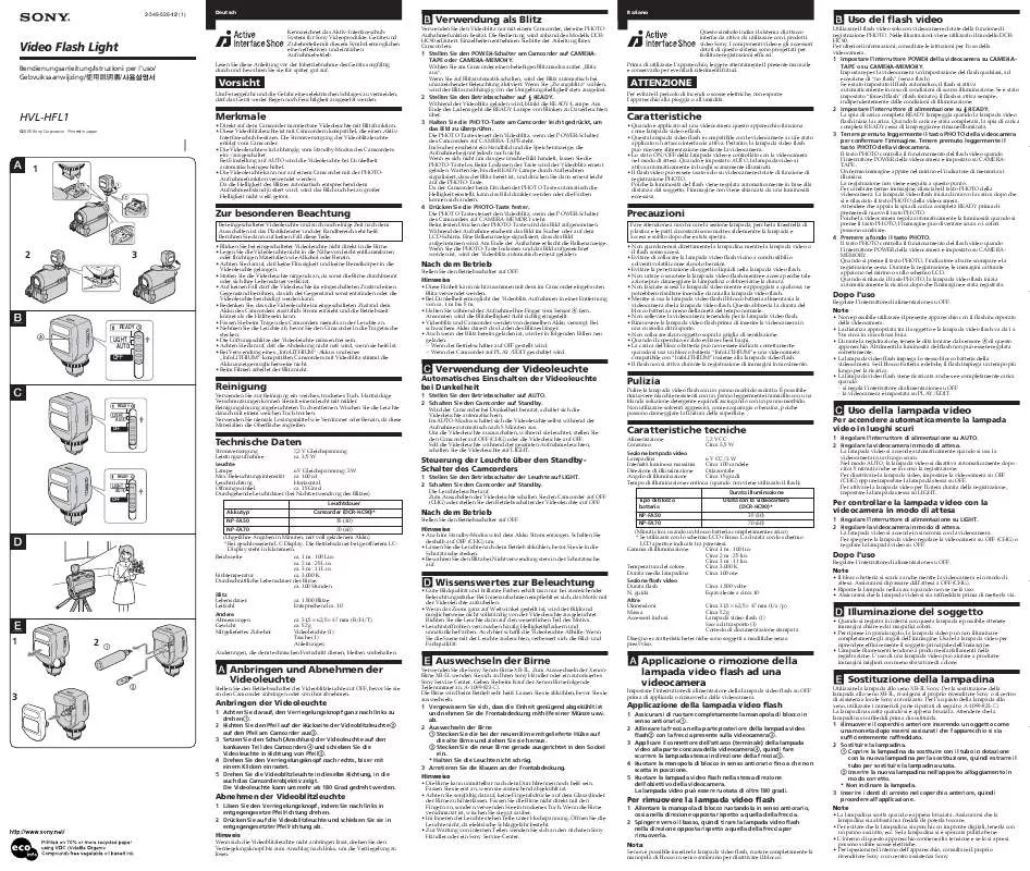 Mode d'emploi SONY HVL-HFL1