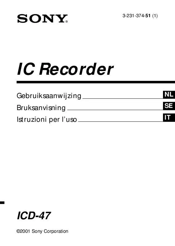 Mode d'emploi SONY ICD-47