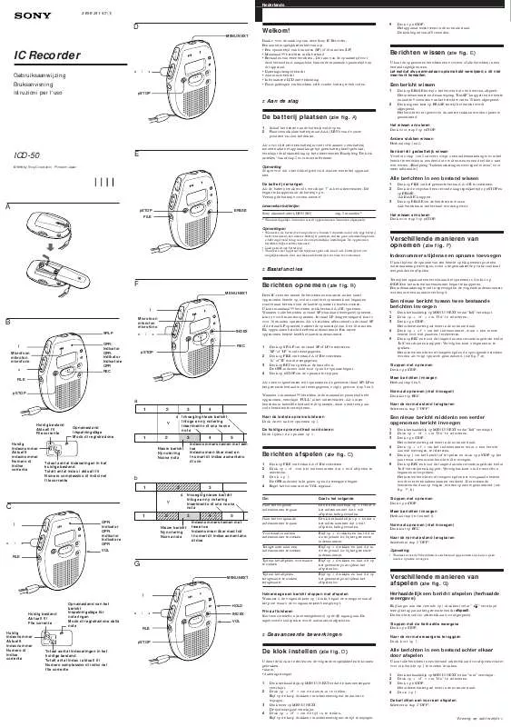 Mode d'emploi SONY ICD-50