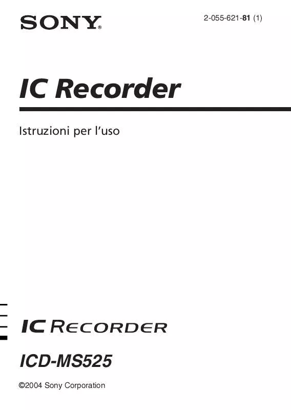 Mode d'emploi SONY ICD-MS525