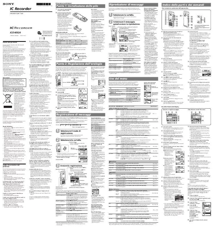 Mode d'emploi SONY ICD-MX20