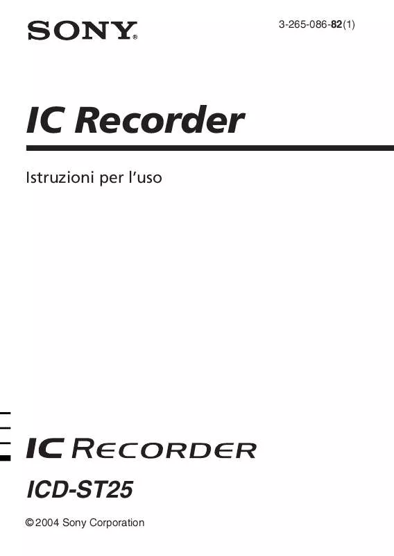 Mode d'emploi SONY ICD-ST25