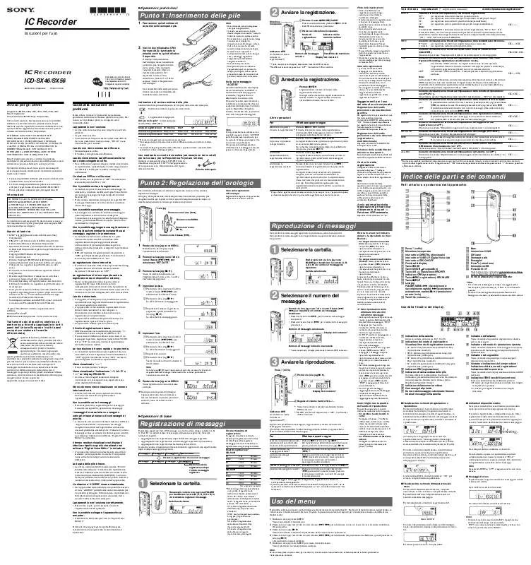 Mode d'emploi SONY ICD-SX56