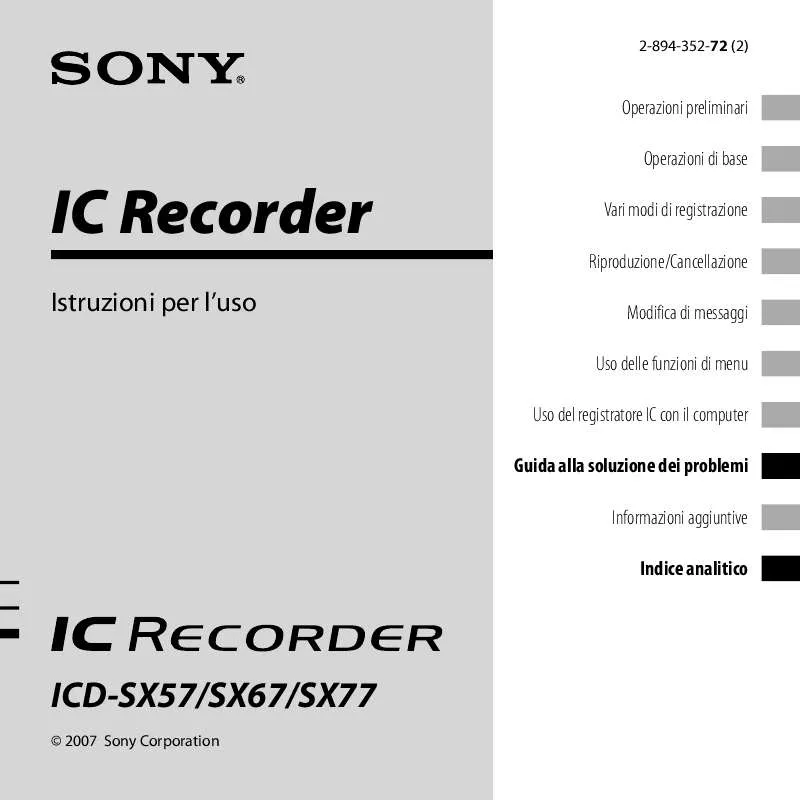 Mode d'emploi SONY ICD-SX77