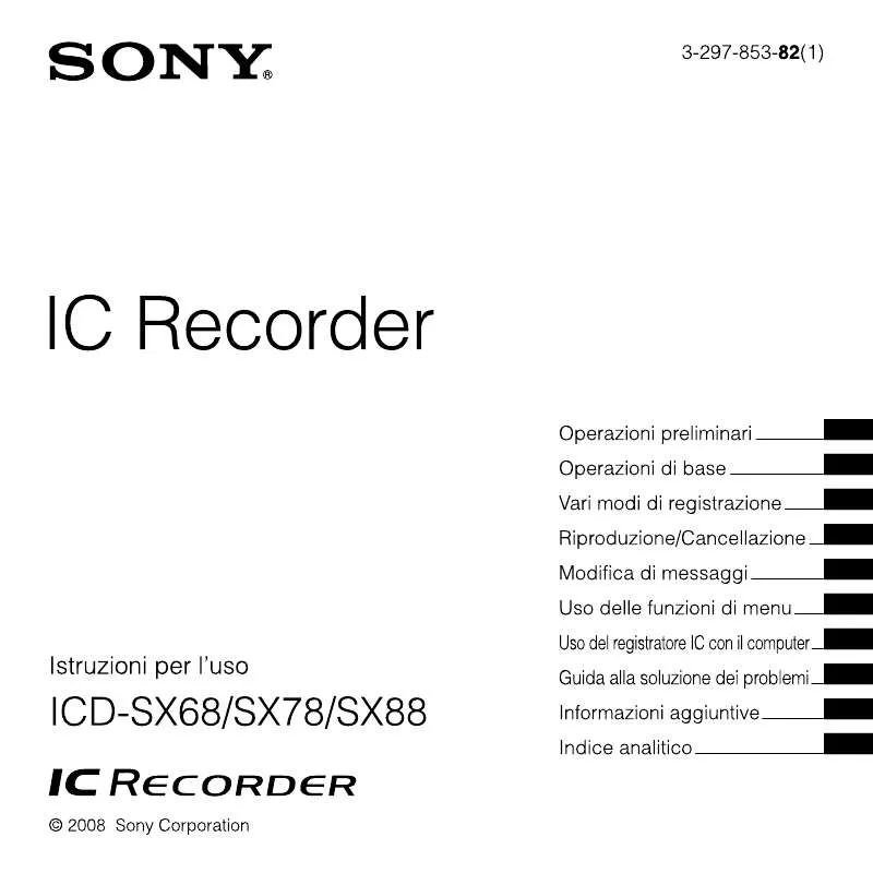 Mode d'emploi SONY ICD-SX78