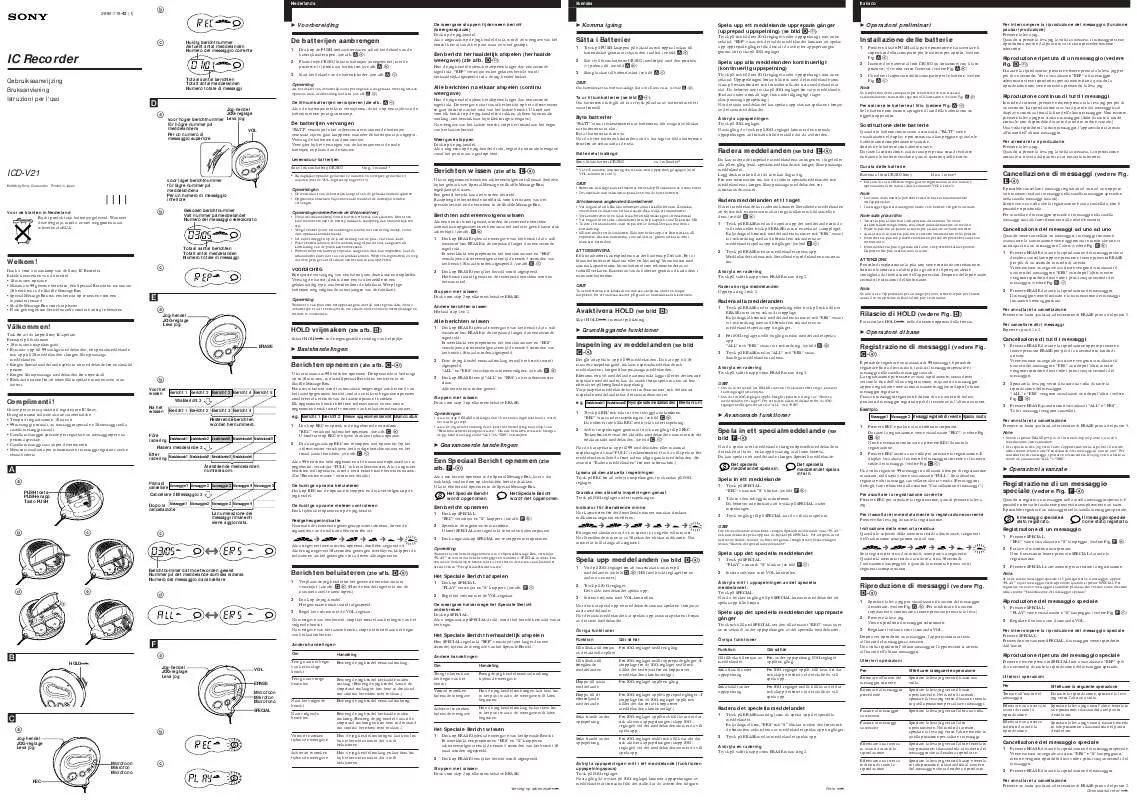 Mode d'emploi SONY ICD-V21