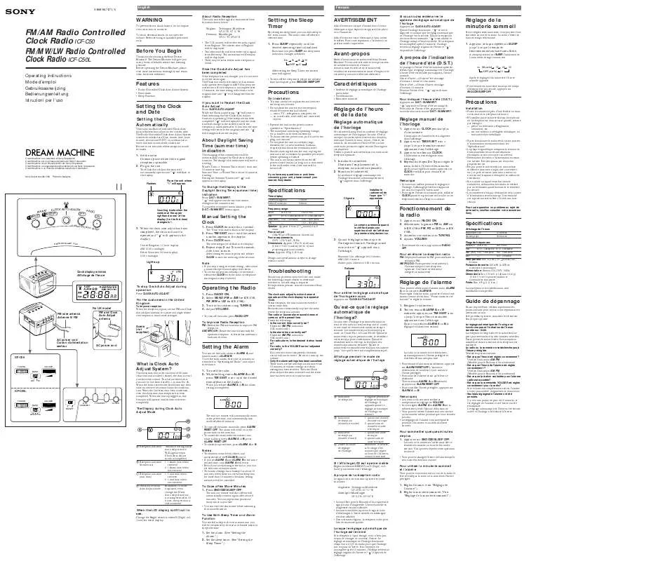 Mode d'emploi SONY ICF-C50