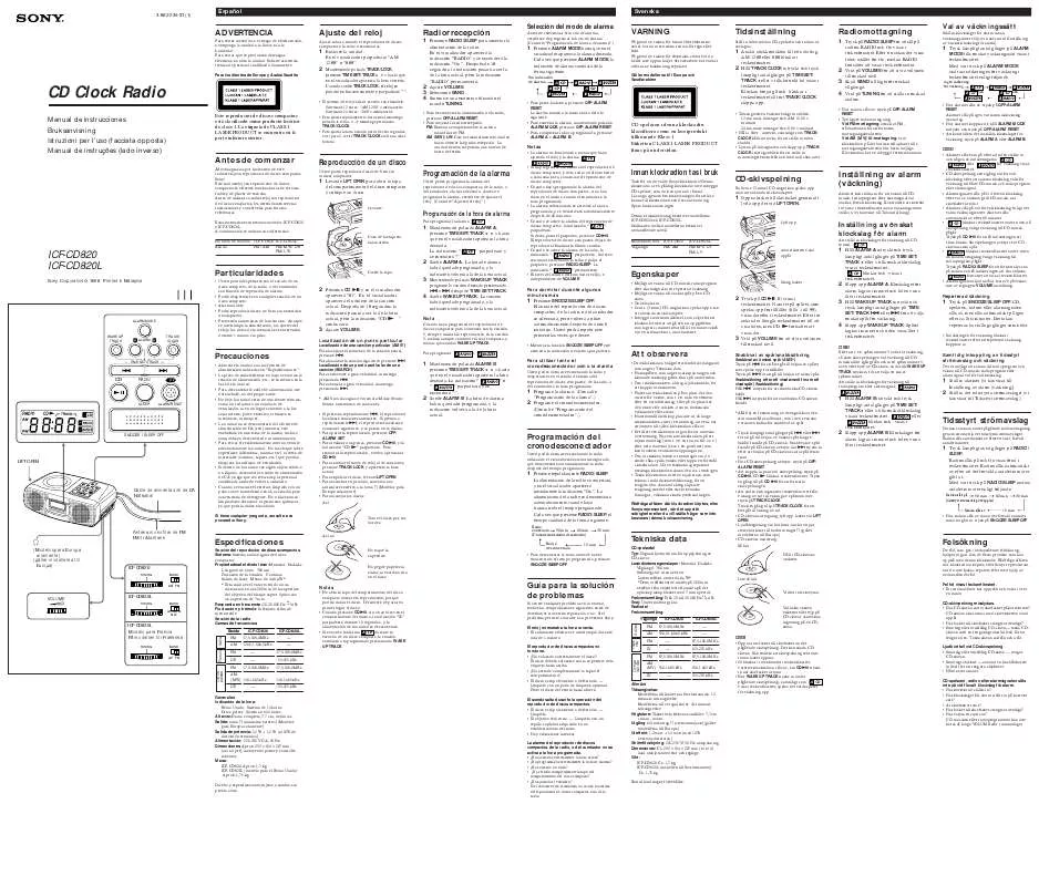 Mode d'emploi SONY ICF-CD820L