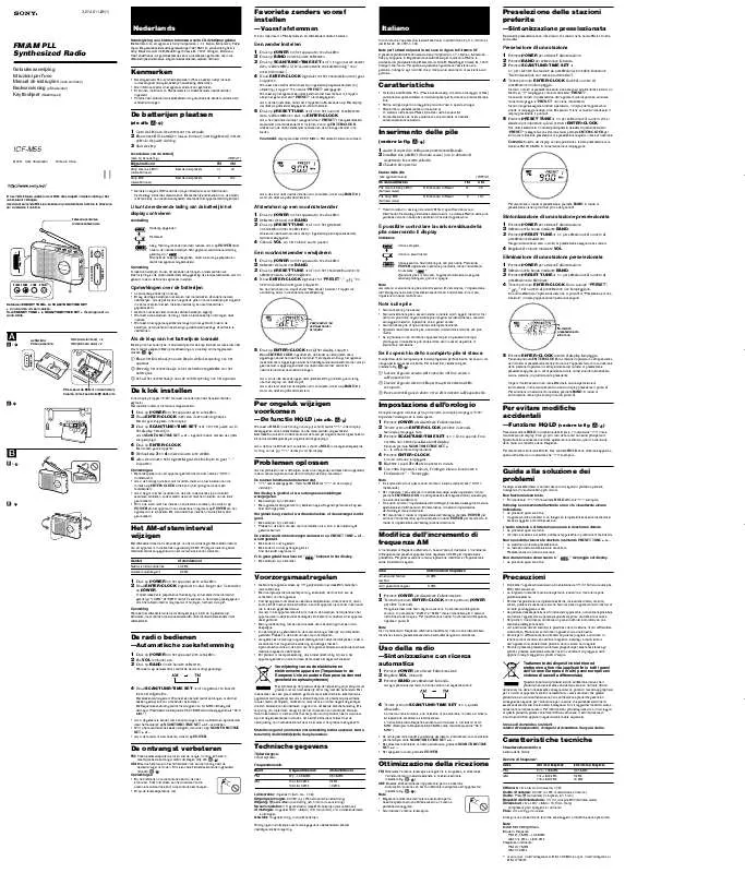 Mode d'emploi SONY ICF-M55