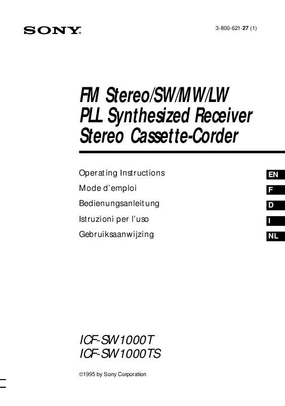 Mode d'emploi SONY ICF-SW1000TS