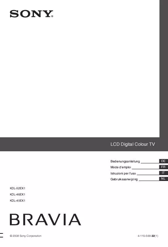 Mode d'emploi SONY KDL-52EX1