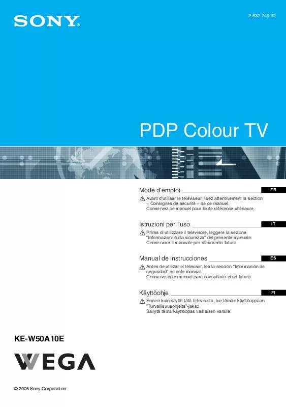 Mode d'emploi SONY KE-W50A10E