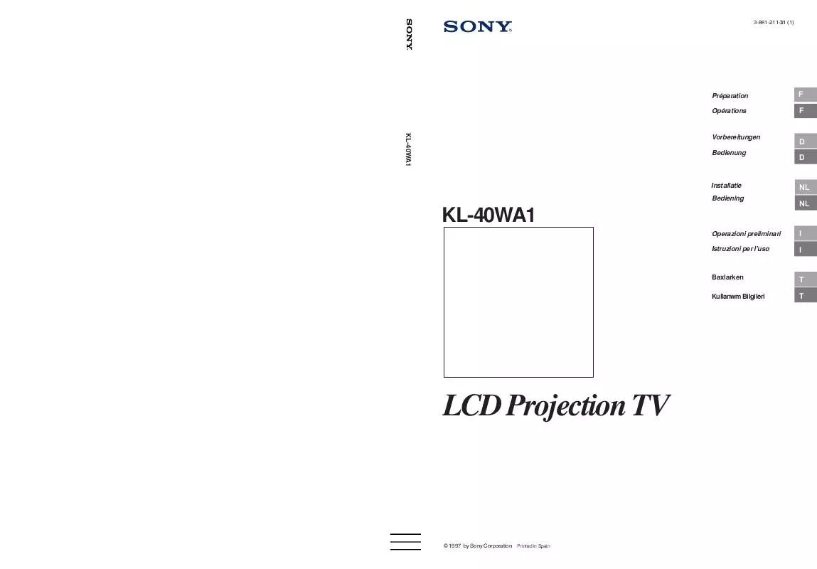 Mode d'emploi SONY KL-40WA1