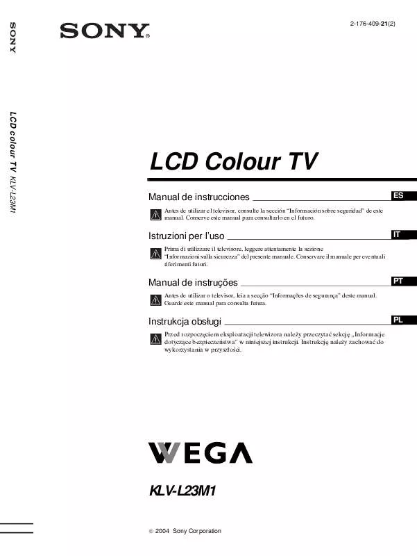 Mode d'emploi SONY KLV-L23M1