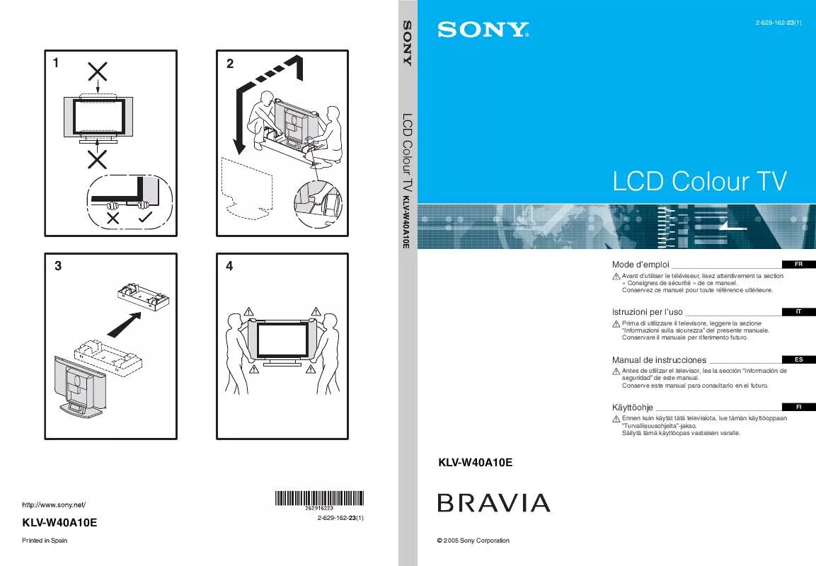 Mode d'emploi SONY KLV-W40A10E