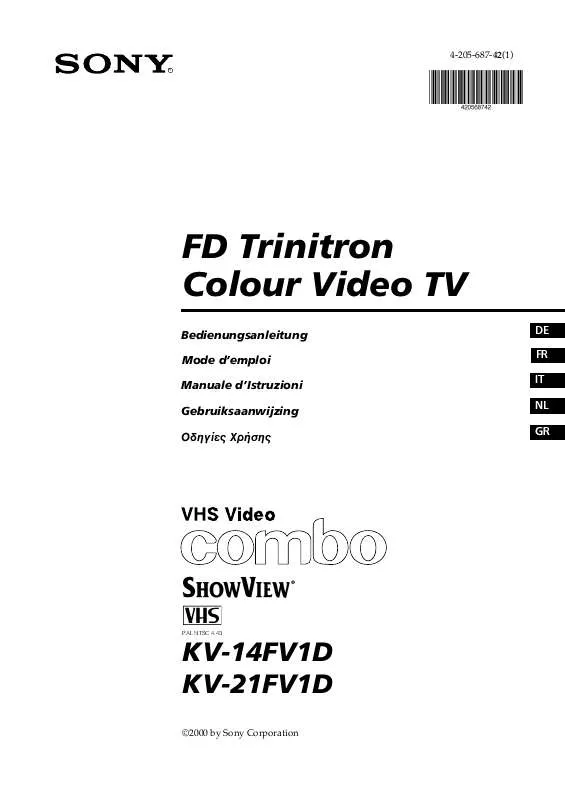 Mode d'emploi SONY KV-14FV1D