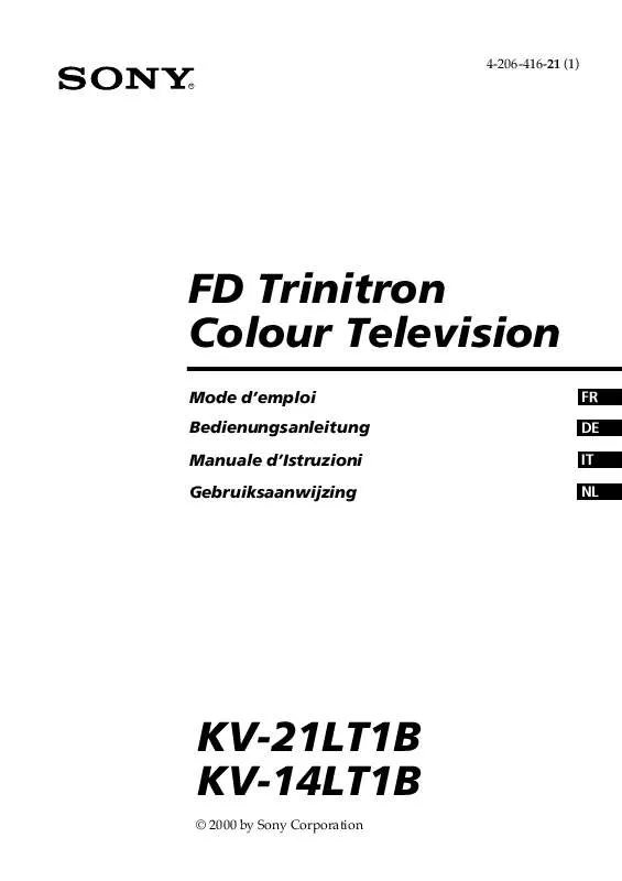 Mode d'emploi SONY KV-14LT1B