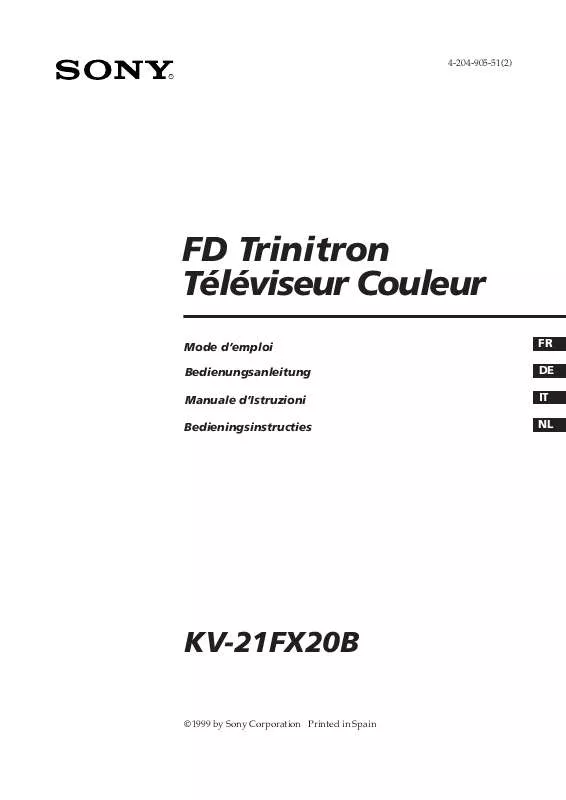 Mode d'emploi SONY KV-21FX20B