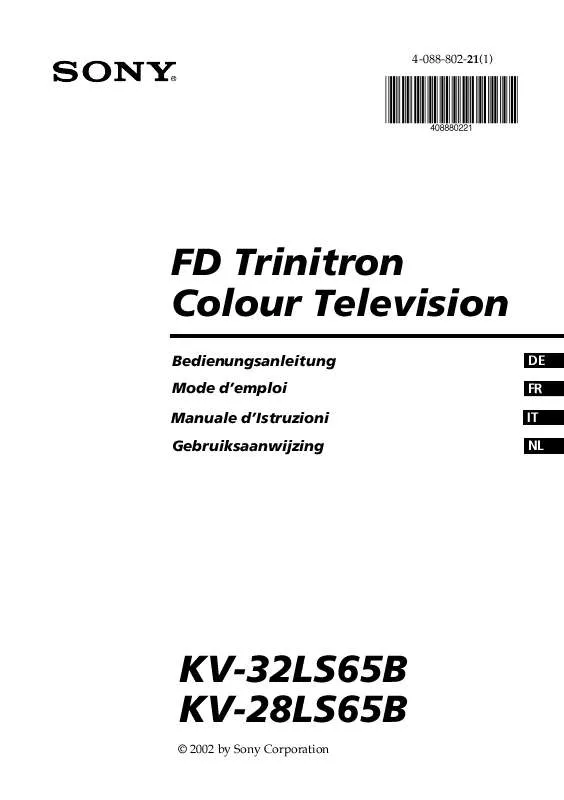 Mode d'emploi SONY KV-28LS65B