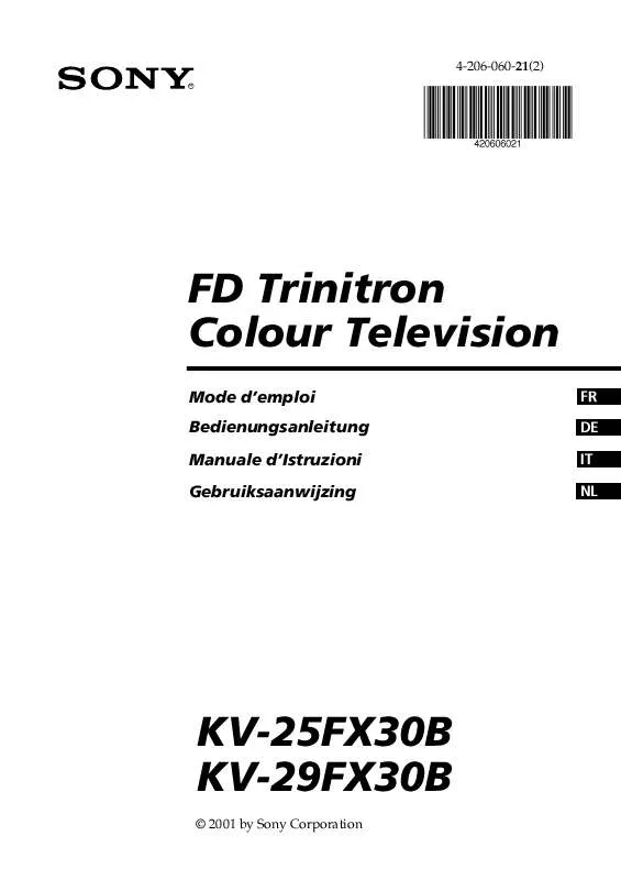 Mode d'emploi SONY KV-29FX30B