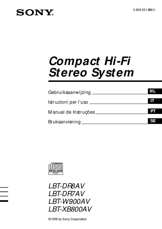 Mode d'emploi SONY LBT-W900AV