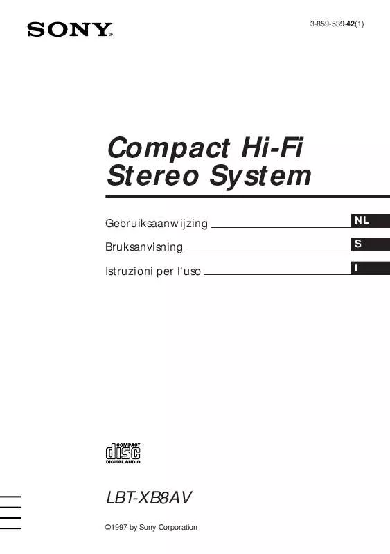 Mode d'emploi SONY LBT-XB8AV