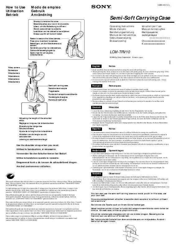 Mode d'emploi SONY LCM-TRV10