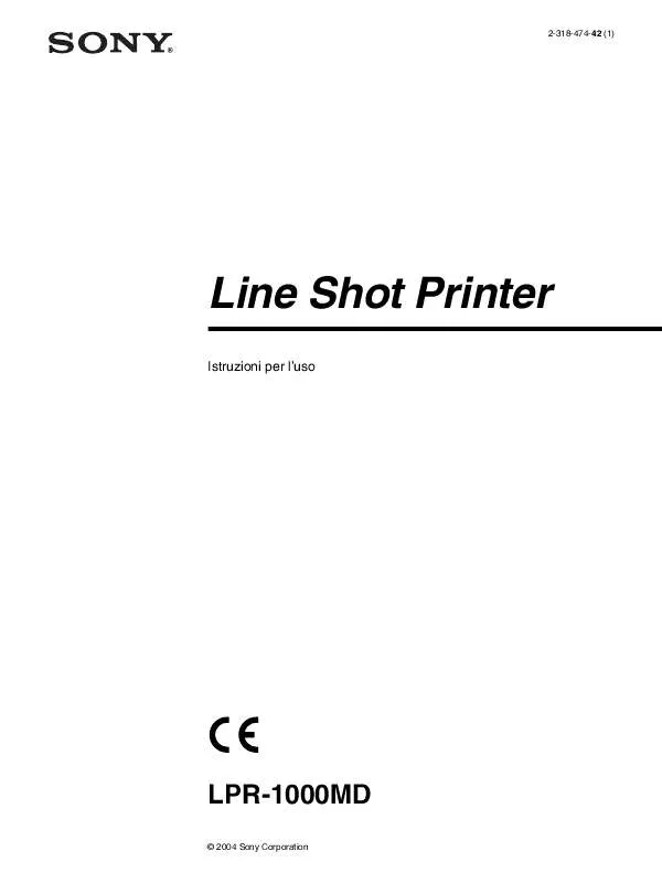 Mode d'emploi SONY LPR-1000MD