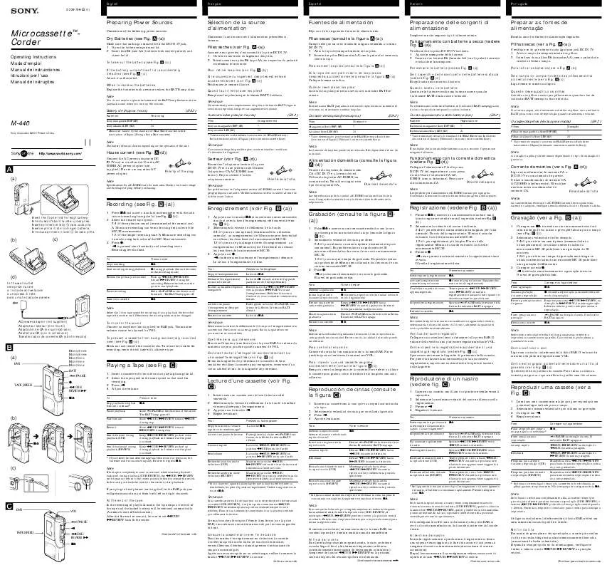 Mode d'emploi SONY M-440