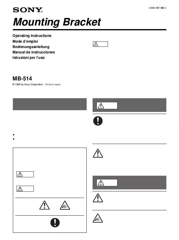 Mode d'emploi SONY MB-514