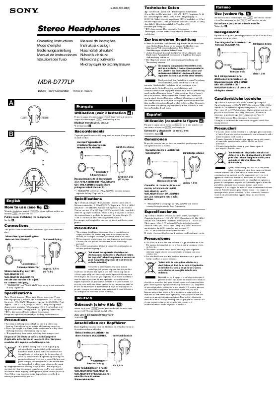 Mode d'emploi SONY MDR-D777LP