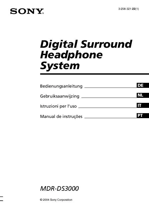 Mode d'emploi SONY MDR-DS3000