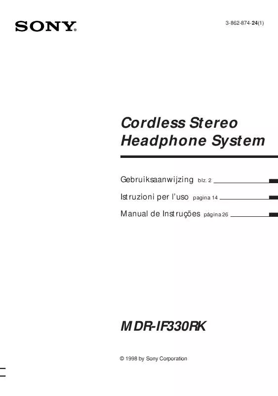 Mode d'emploi SONY MDR-IF330RK