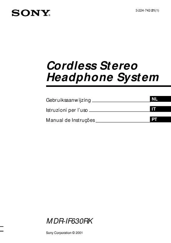 Mode d'emploi SONY MDR-IF630RK