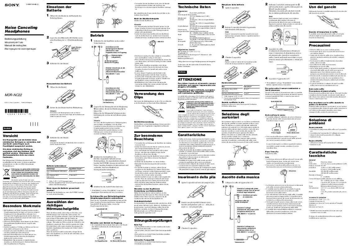 Mode d'emploi SONY MDR-NC22