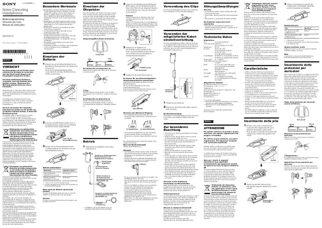 Mode d'emploi SONY MDR-NC33