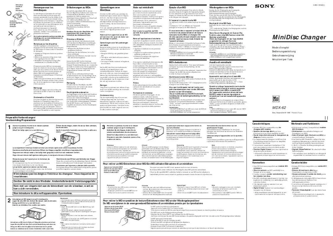 Mode d'emploi SONY MDX-62