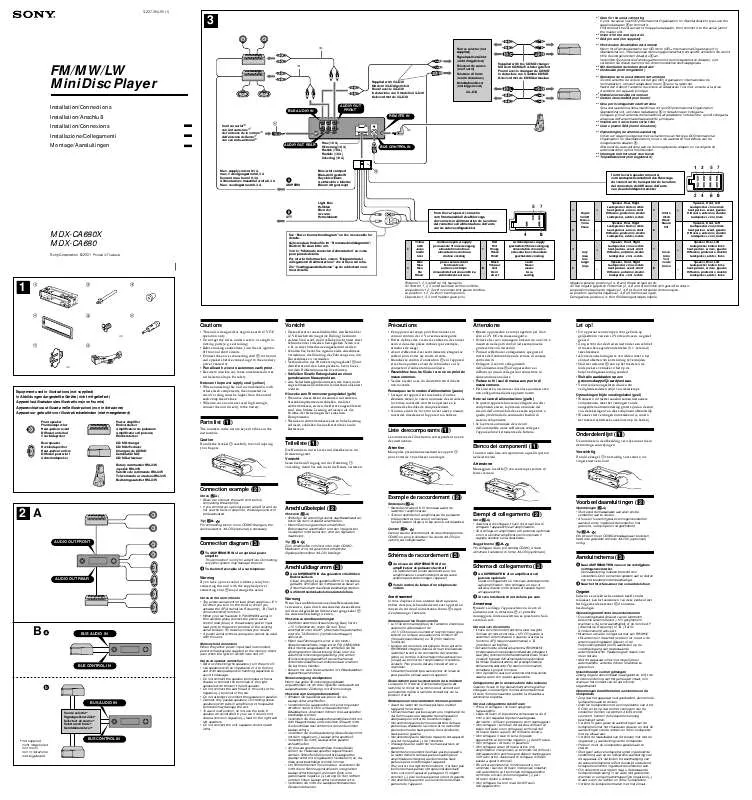 Mode d'emploi SONY MDX-CA680X