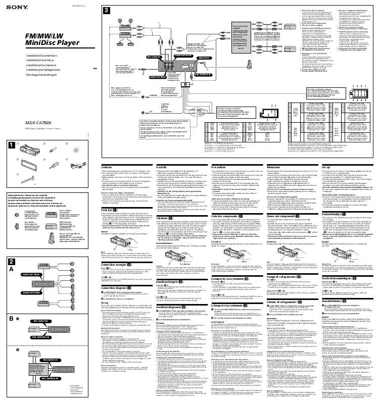 Mode d'emploi SONY MDX-CA790X