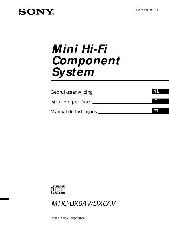 Mode d'emploi SONY MHC-BX6AV