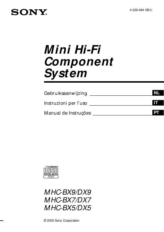 Mode d'emploi SONY MHC-DX7