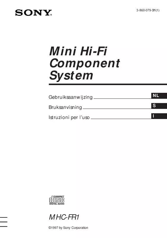 Mode d'emploi SONY MHC-FR1