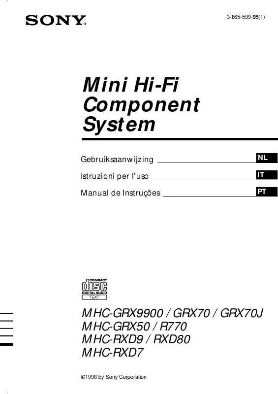 Mode d'emploi SONY MHC-GRX50