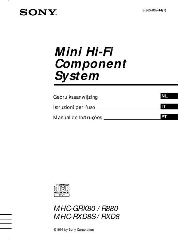 Mode d'emploi SONY MHC-GRX80