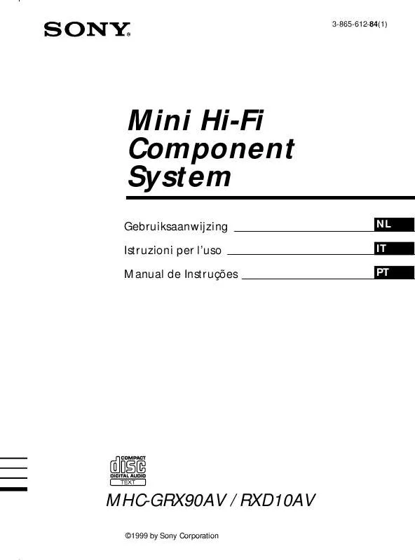 Mode d'emploi SONY MHC-GRX90AV