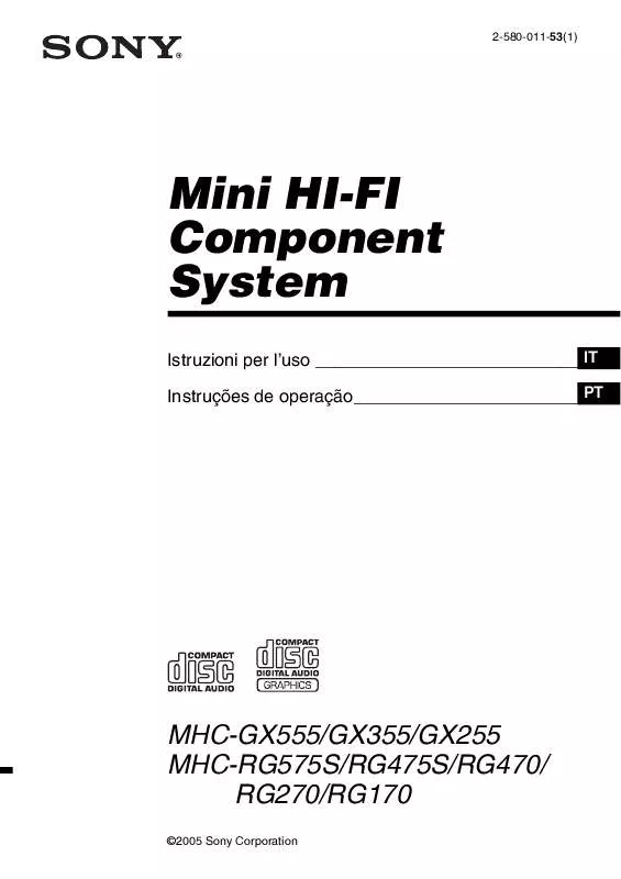 Mode d'emploi SONY MHC-GX555